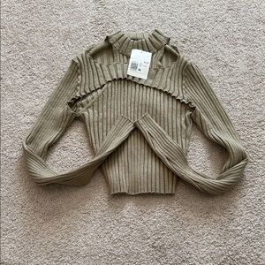 Ribbed Olive Sweater Long Sleeve